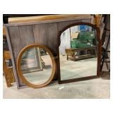 2 mirrors, wood, plastic