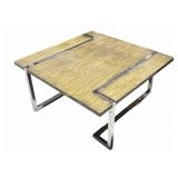 Wood, metal coffee table 36x36x17