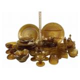 Tiara Indiana Sandwich Amber Glass Dinnerware, Bow