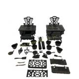 Cast Iron Crescent Stoves With Miniature Cookware