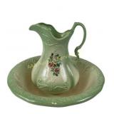 Green Ironstone Pitcher & Basin