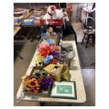 Artificial Flowers, Glassware, Lighted Poodle Set,