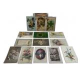 Postcards: Floral embossed, floral, Made In