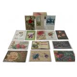 Best wishes and Greetings Postcards: (1) Silk