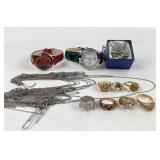 18k GF Rings: multi color stones s8, Flower s8.5,