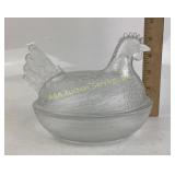 Glass Hen Covered Dish