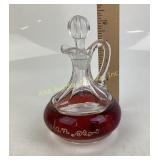 Glass Cruet With Red Accents