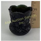 Black Pressed Glass Toothpick Holder