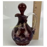 Ruby Red Glass Cruet with Stopper