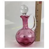 Cranberry Glass Cruet ï¿½With Stopper