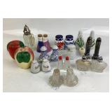 Salt, Pepper Shakers with Ceramic, Glass Designs