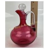 Ruby Red Glass Cruet With Stopper