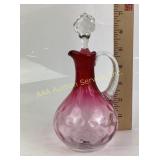 Cranberry Glass Cruet with Stopper