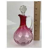 Ruby Overlay Glass Cruet with Stopper