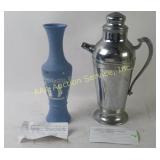 Wedgwood Hellenic Vase, Chrome Cocktail Shaker
