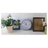Artificial Flowers, Wall Clock, Picture Frames