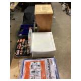 Wooden Side Table, U-Haul Pad, Button Assortment
