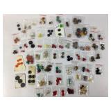 Assorted Buttons; Floral, Fabric, Metal, Opalescen