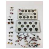 1942-1945 Wartime Silver Nickels & Stud Earrings;