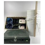 Coleman 2 burner camp stove, blue ceramic