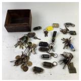 Keys With Keychains, Wooden Box
