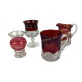 Ruby Red Glass Souvenir Pieces: Waukesha Beach, 19