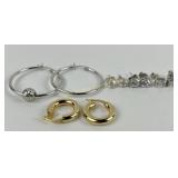 (5) pairs .925 Sterling Silver earrings, one hoop