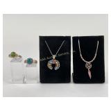 .925 Sterling Silver dream catcher necklace 2.90g