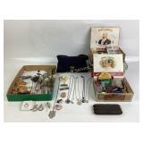 Jewelry, Silver Plate Spoons, Cigar Boxes, Cigar H