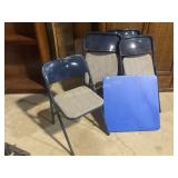 4 samsonite folding chairs, kids table