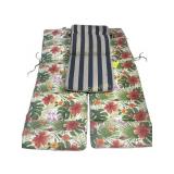 3 lounge chair cushions, striped, floral