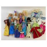 9 Disney Barbie Princess & Aladdin & Horse w/
