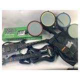 Rock Band Drums, Keyboard, Guitar Hero Guitars