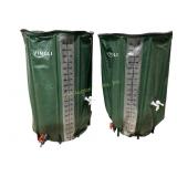 2 100 gallon collapsible rainwater barrels