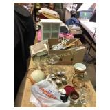 Home Goods, Textiles, Glassware, Hangers, Wood Bea