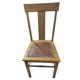 Arts & Crafts Style Sewing Chair with Leather