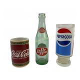 Pepsi Glass, Coca Cola Mug, & Dr. Pepper Glass