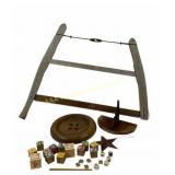 Bucksaw, Wooden Button Art, Toy Blocks & Scrabble