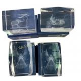 Crystal Figurines with Etched Designs
