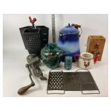Enamelware Coffee Pot, Cracker Barrell Utensil Hol