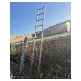 Wood Ladder 10 Foot - Wood & Metal Rungs -