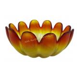 Amberina Glass Bowl with Petal Design