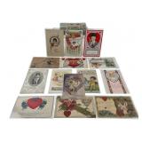 Valentines Postcards: (9) Embossed Made In Germany