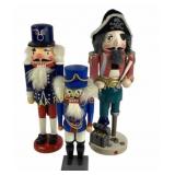 Wooden Nutcracker Figures, Soldier, Pirate
