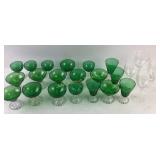 Green Glass Stemware, Clear Wine Glasses