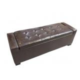 Cushioned storage bench 53x18x18