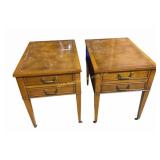 2 wood Hekman side tables