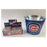 Chicago Cubs- Bucket & 1992 Playing Cards NOS