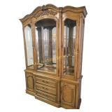 Wood Display Cabinet (2 pieces) Glass Doors (3)