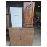 Wood Cabinet with Slide Out Cutting Board, 2